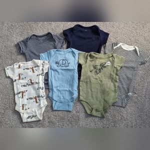 Pack of 6- Short sleeve Onesies- 0-3 Months- Infants-boys
